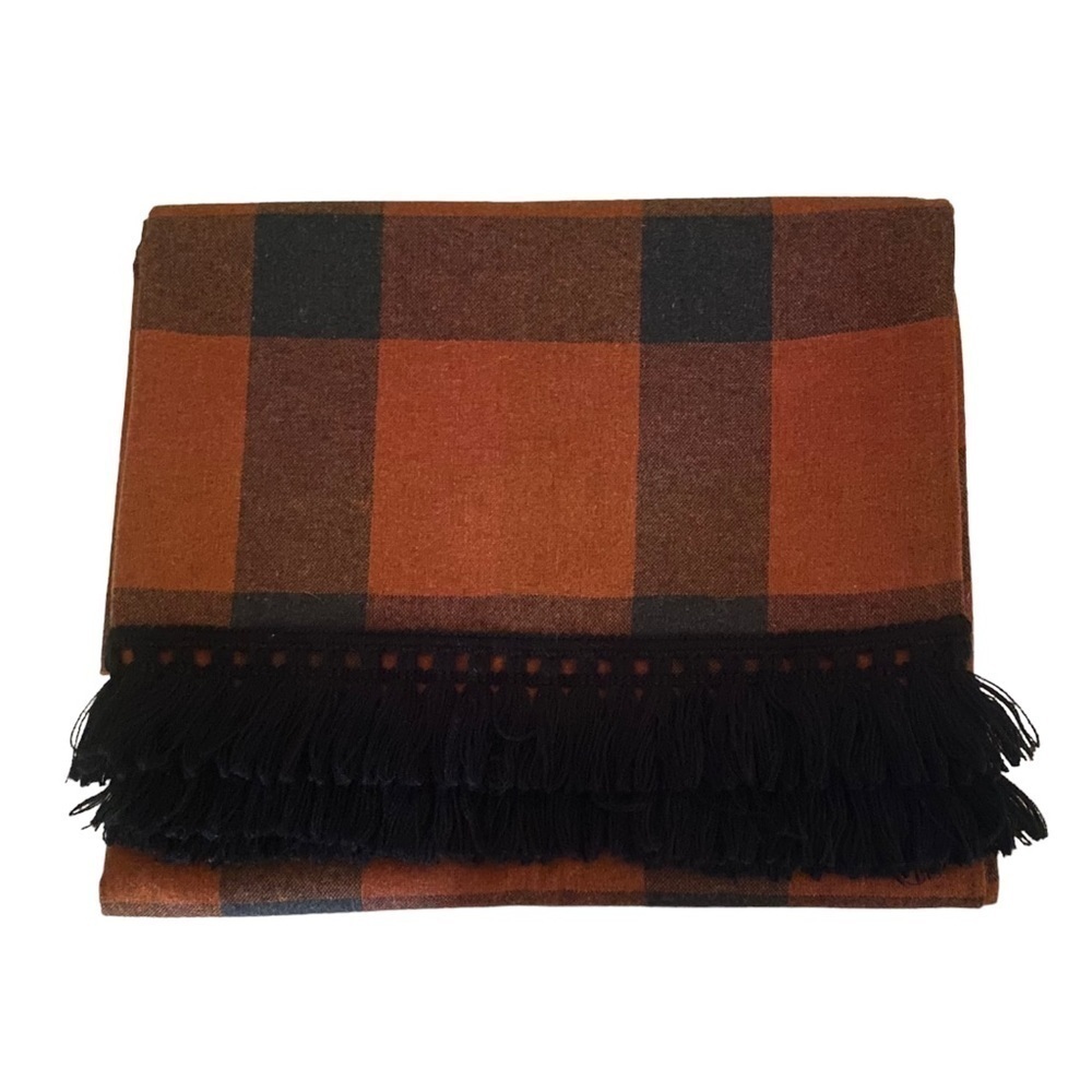 Vintage Plaid Wool Shawl Wrap Robbie Sport Large